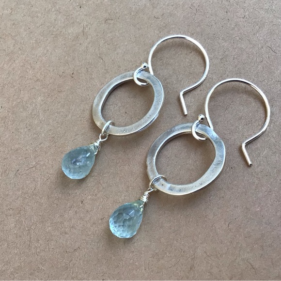 Sterling Silver Aquamarine Sundance Charm Earrings - Picture 2 of 7